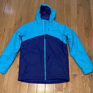 Columbia winter jacket with hood size kids XL (18-20) Purple and teal